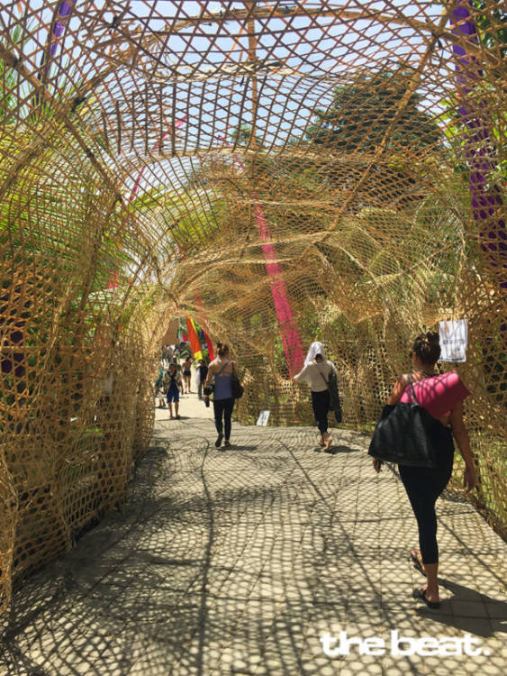 Bamboo entrance to the Bhanuswari Resosrt – the new day time venue of BSF 2016